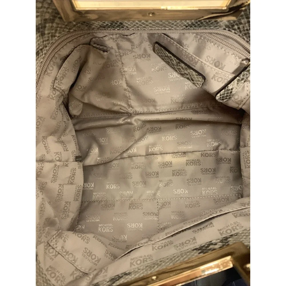 Womens Michael Kors Snake Print Crossbody Clutch Bag EUC